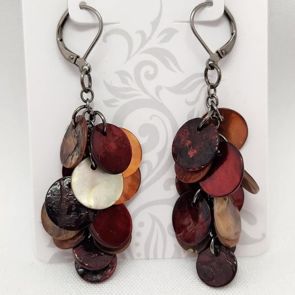 Joan Rivers Dangling Layer Round Shell Earrings #660 - Picture 15 of 16